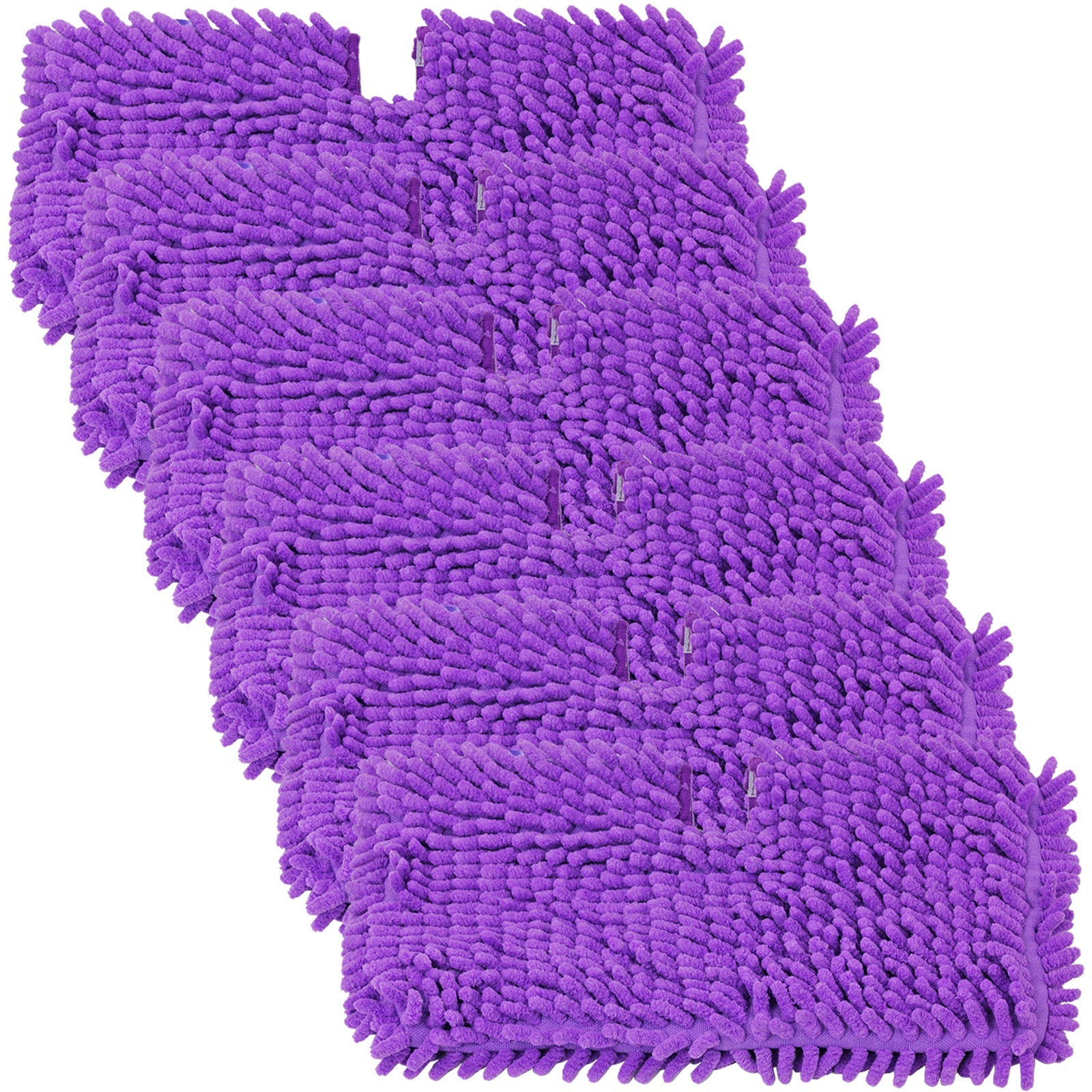 Coral Cover Pocket Pads for Shark S2901 S3455 S3501 S3502 S3601 S3701 S3901 Steam Cleaner Mop (Pack of 6, Purple)