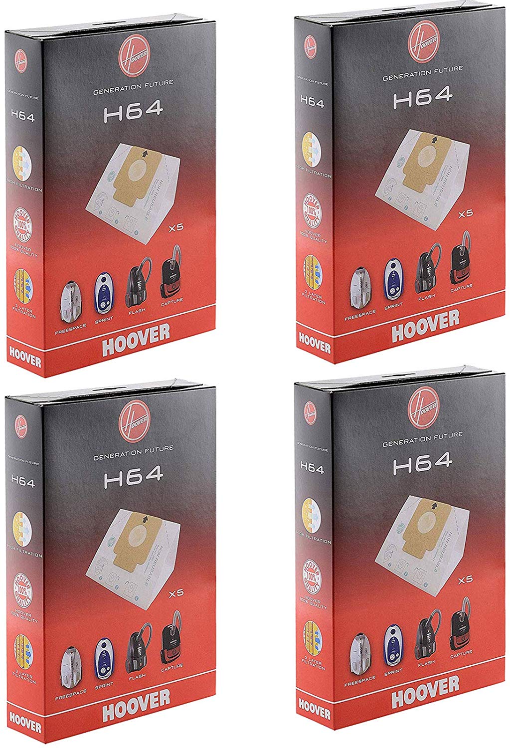 Hoover H64 Paper Dust Bags Vacuum Cleaner - 35600637 (4 x Boxes)