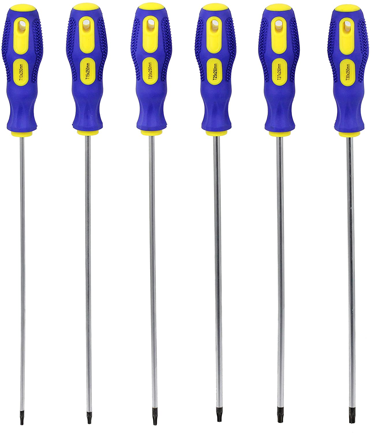 Screwdriver Set Extra Long Reach CRV Magnetic Tip Star Torx, Phillips + Flat Headed  (9 Piece 360mm)