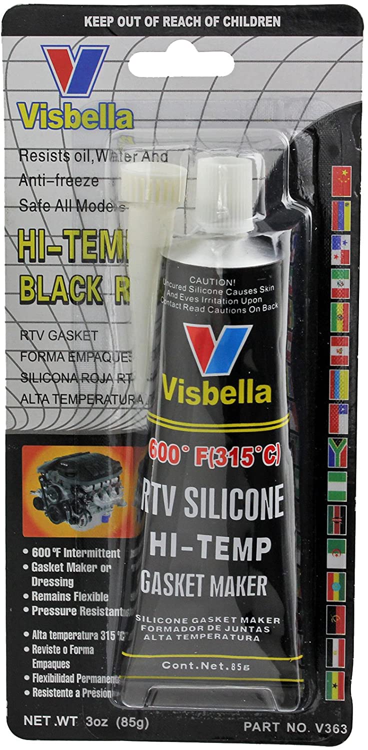 Visbella Silicone Engine Repair Gasket Seal Maker High Temperature Heat Resistant from -80ºF to 600ºF (Black, Pack of 4)