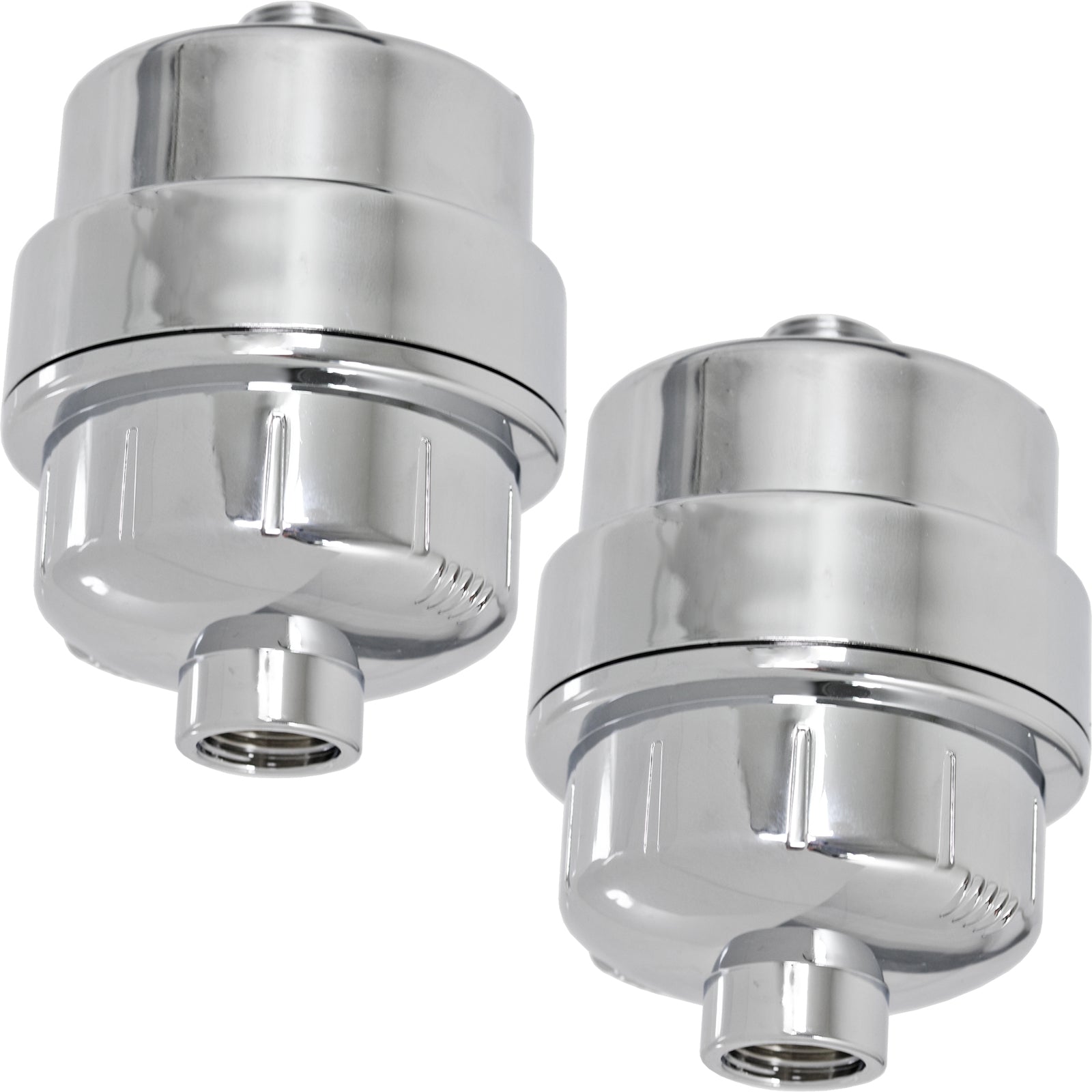 UNIVERSAL Shower Head Filter Chrome Steel Effect Hard Water Purifier Softener (Pack of 2)