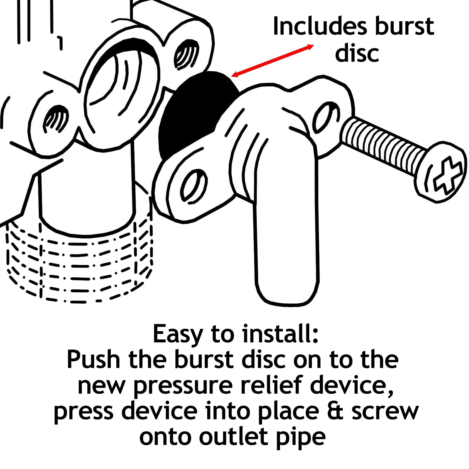 Pressure Relief Device for TRITON Electric Shower PRD + Seal Burst Disc x 7