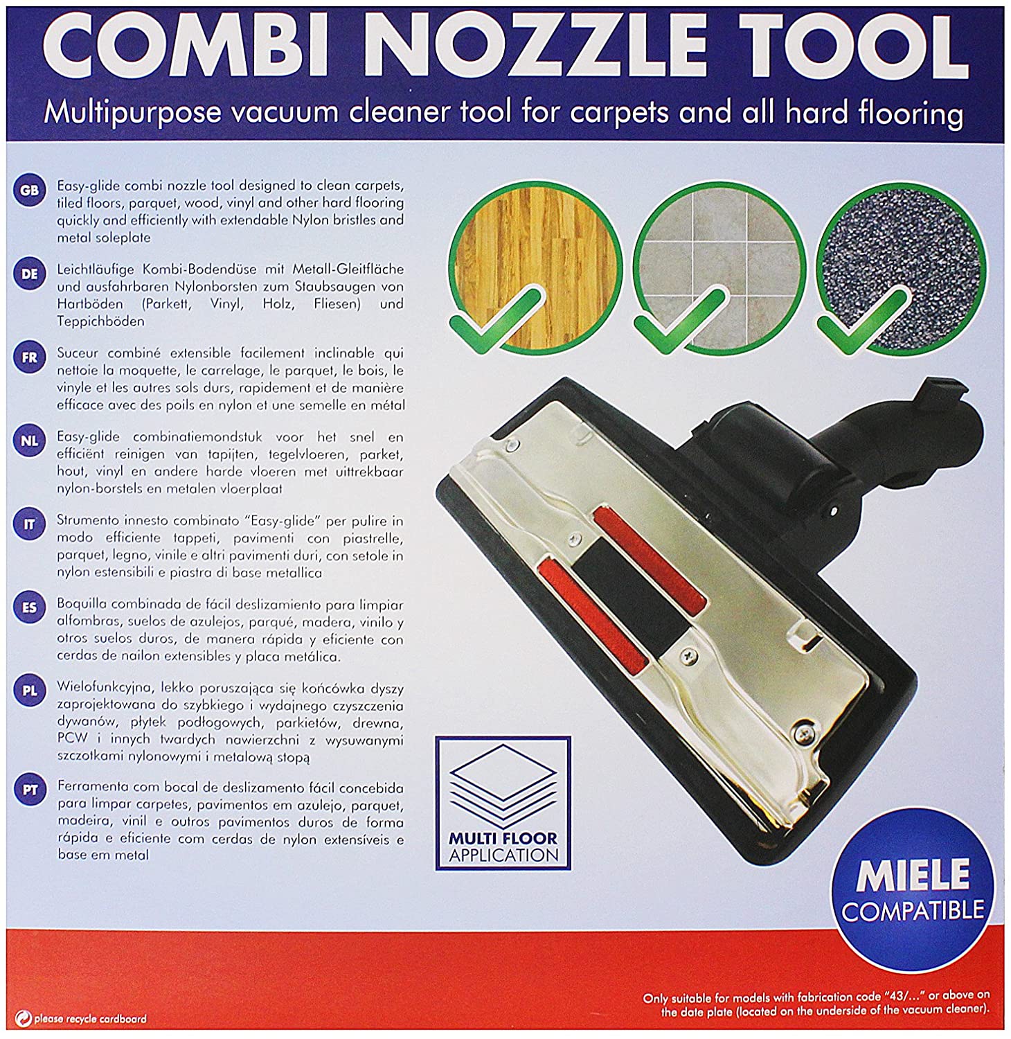 Vacuum cleaner floor brush tool replacement for Miele S8330 S8340 Cat & Dog