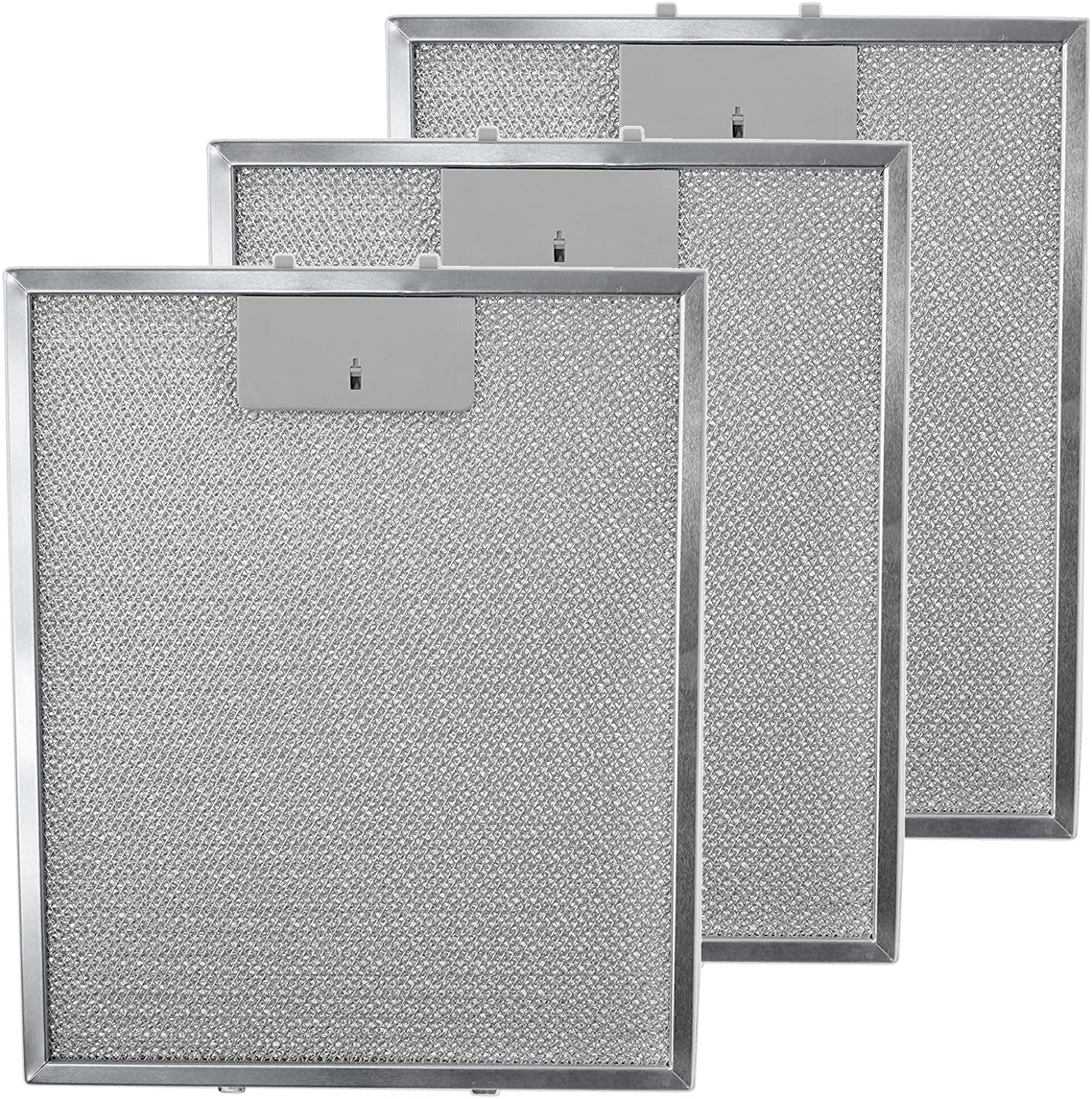 Cooker Hood Metal Mesh Grease Filter for Kitchen Extractor Fan Vent (Silver, 300 x 250 mm, Pack of 3)