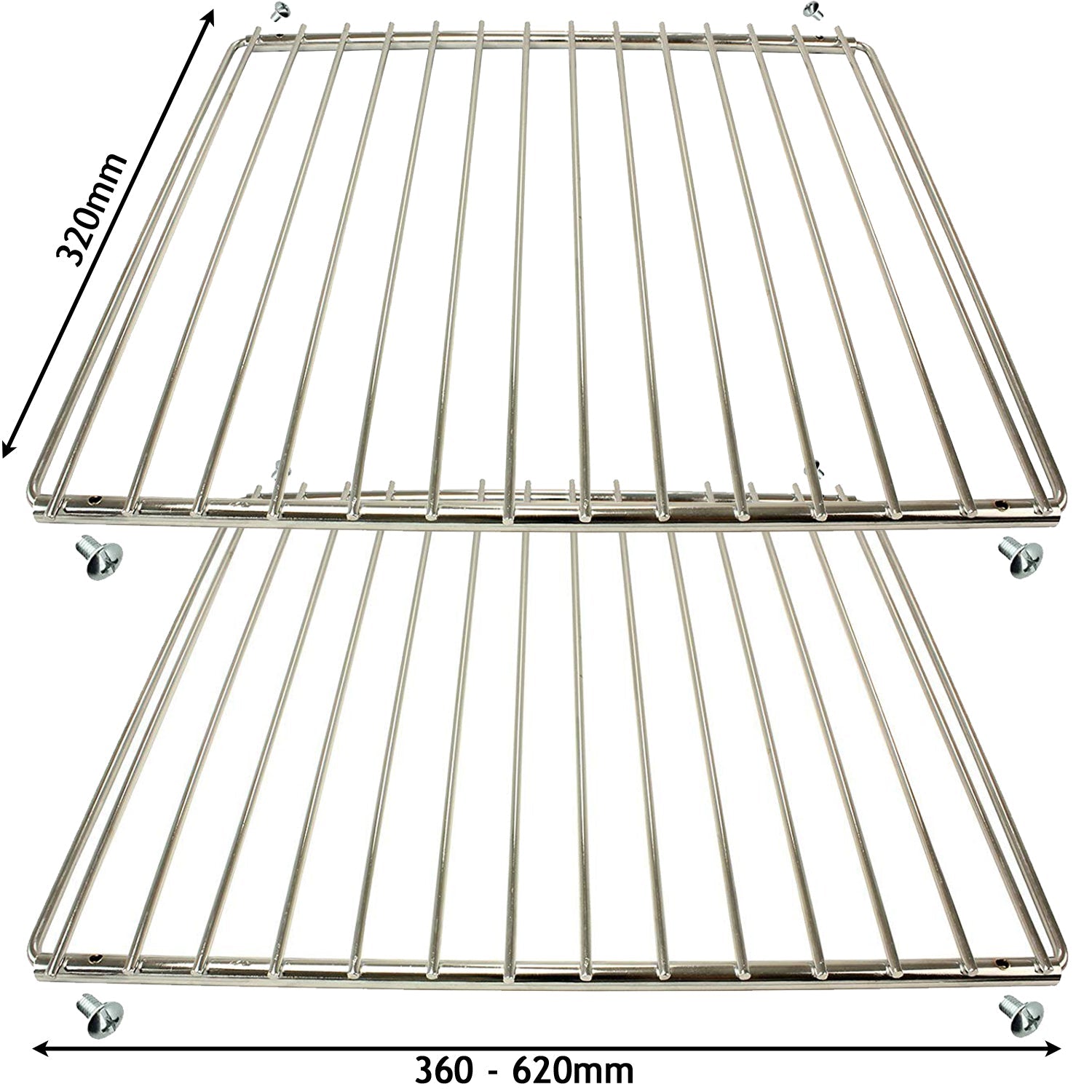 Adjustable Extendable Shelf for Arrow Oven Cooker (320 x 360-620mm, Pack of 2)