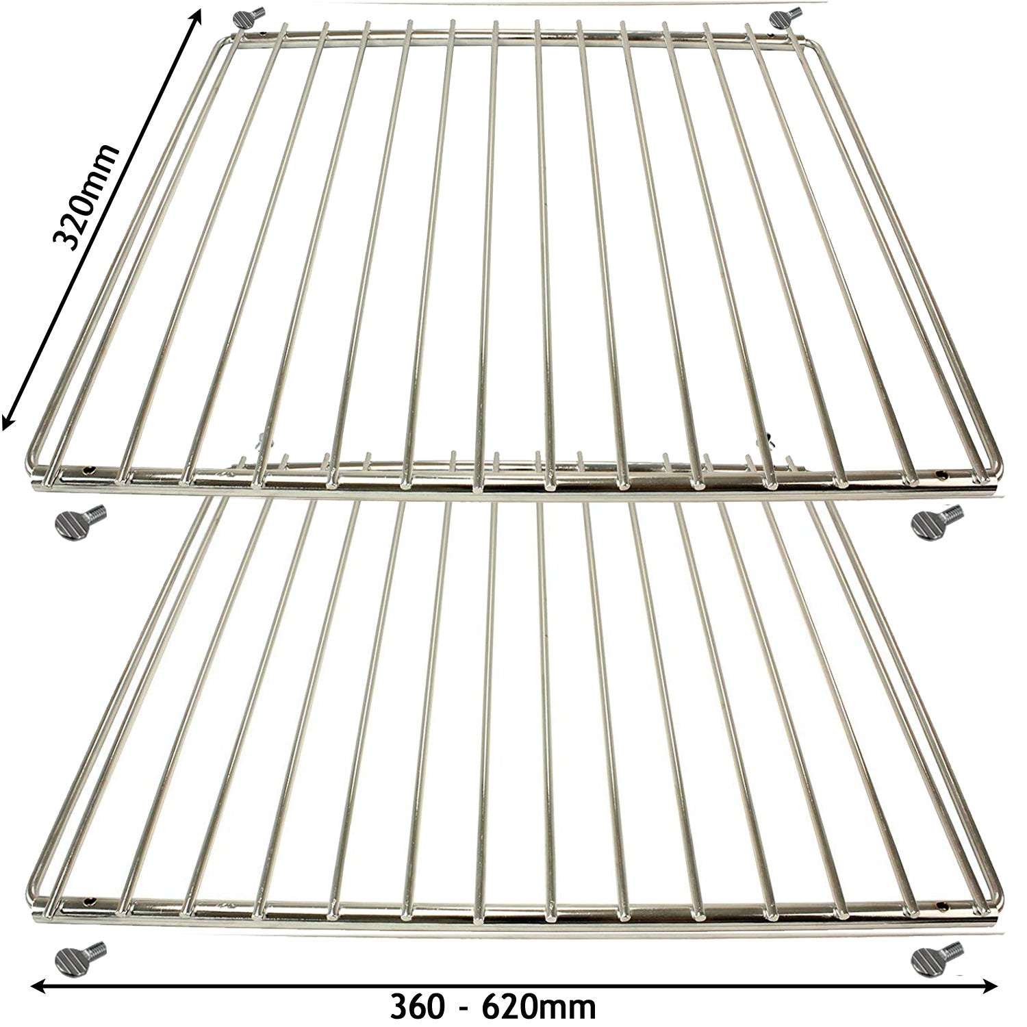 Adjustable Extendable Shelf for Zanussi Oven Cooker (320 x 360-620mm, Pack of 2)