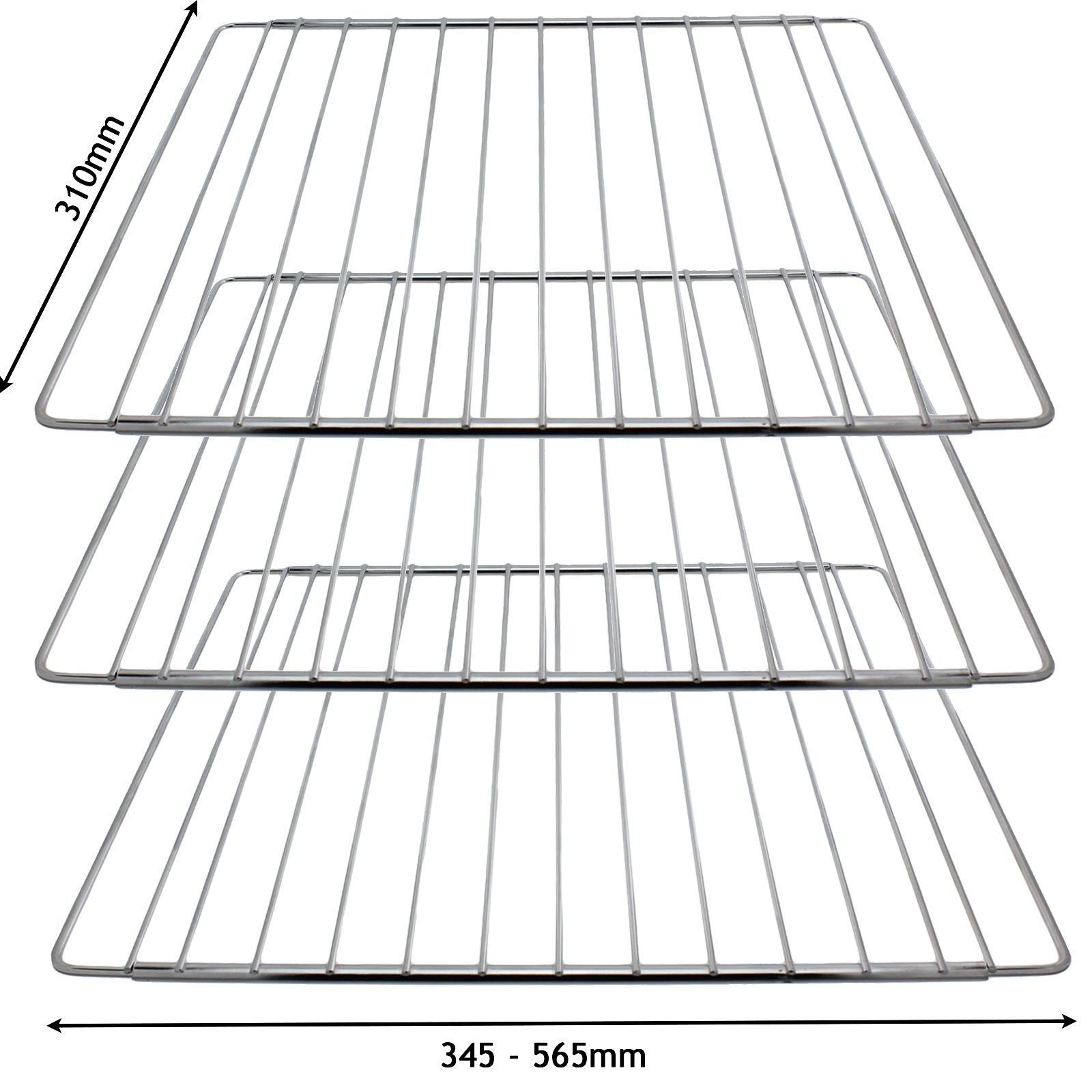 Adjustable Extendable Shelf for Schreiber Oven Cooker (310 x 345-565mm, Pack of 3)