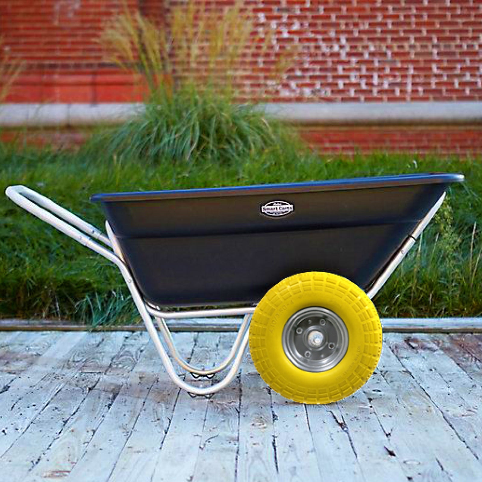 10" Solid Wheelbarrow Wheel Tubeless Barrow Tyre Burst & Puncture Proof Spare x 2