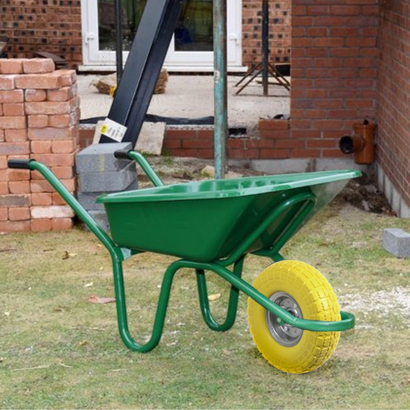 10" Solid Wheelbarrow Wheel Tubeless Barrow Tyre Burst & Puncture Proof Spare x 4