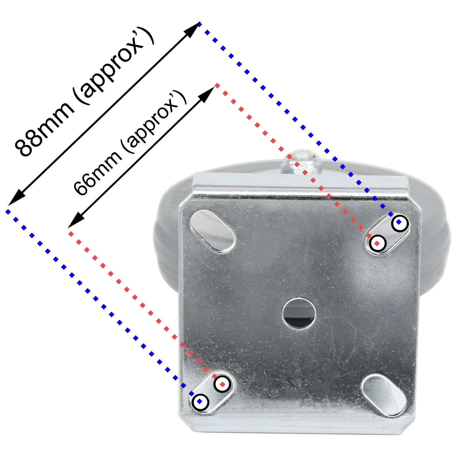 Caster Wheel Fixed Plate 100mm Castor 80kg for Fridge Freezer Chiller + Screws