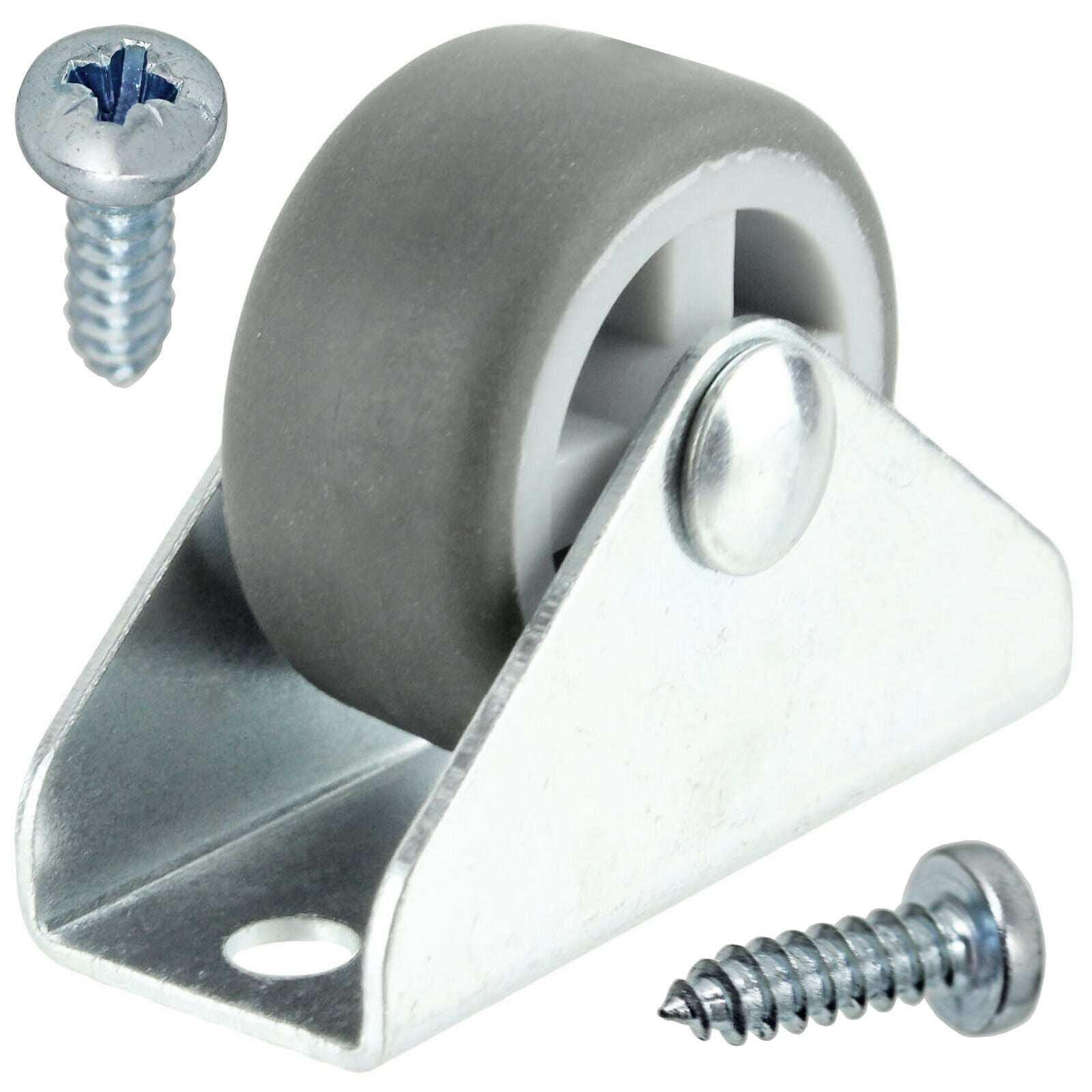 Castor Wheel Trolley Wheels Caster 32mm 1'' Mini + Screws Rubber Fixed x 10
