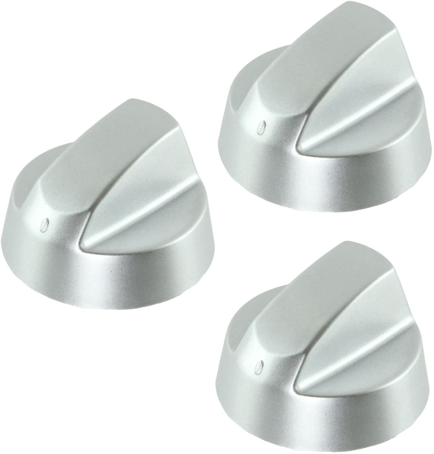 Control Knob Dial & Adaptors for BAUMATIC Oven / Cooker (Silver, Pack of 3)