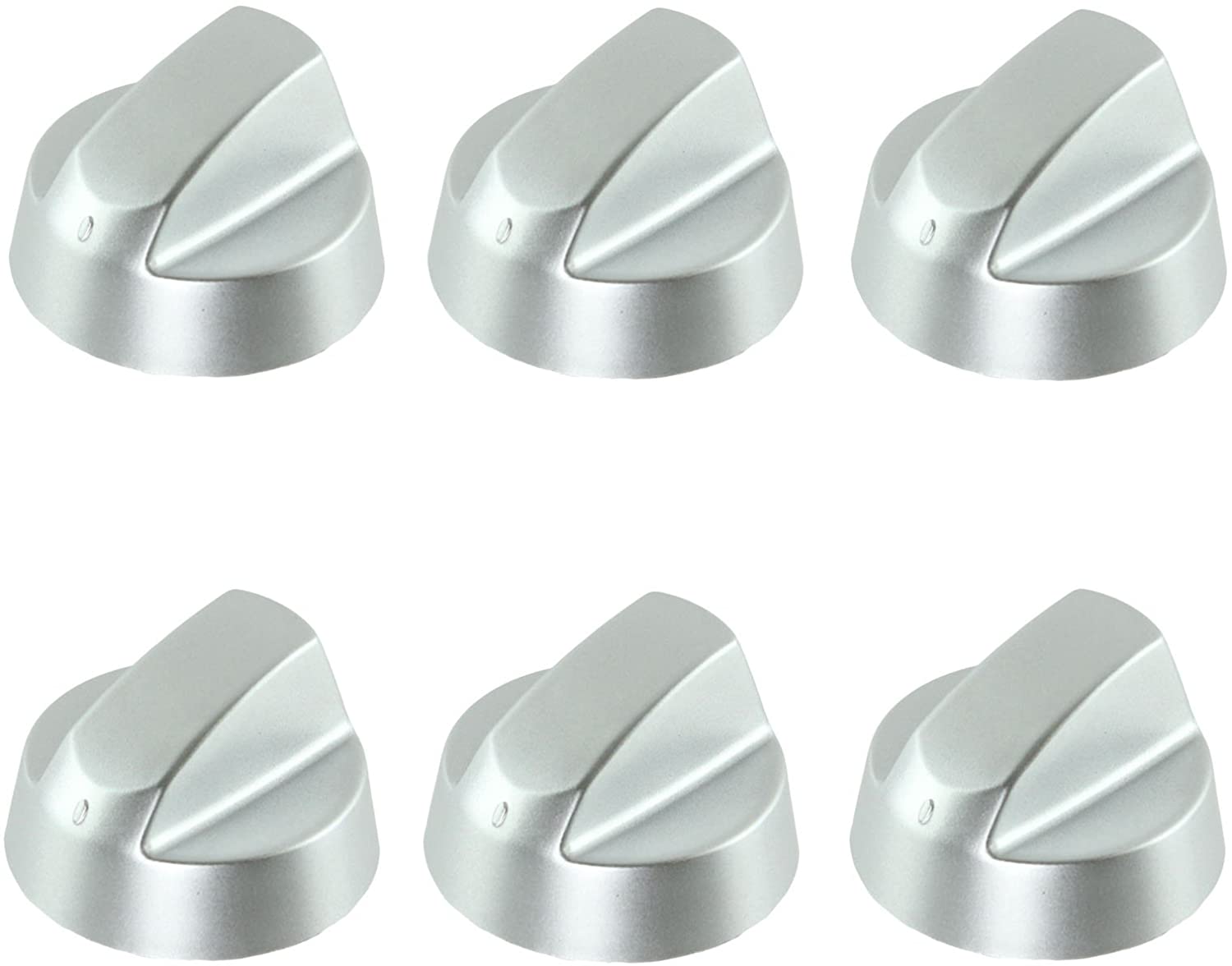 Control Knob Dial & Adaptors for CANDY Oven / Cooker (Silver, Pack of 6)