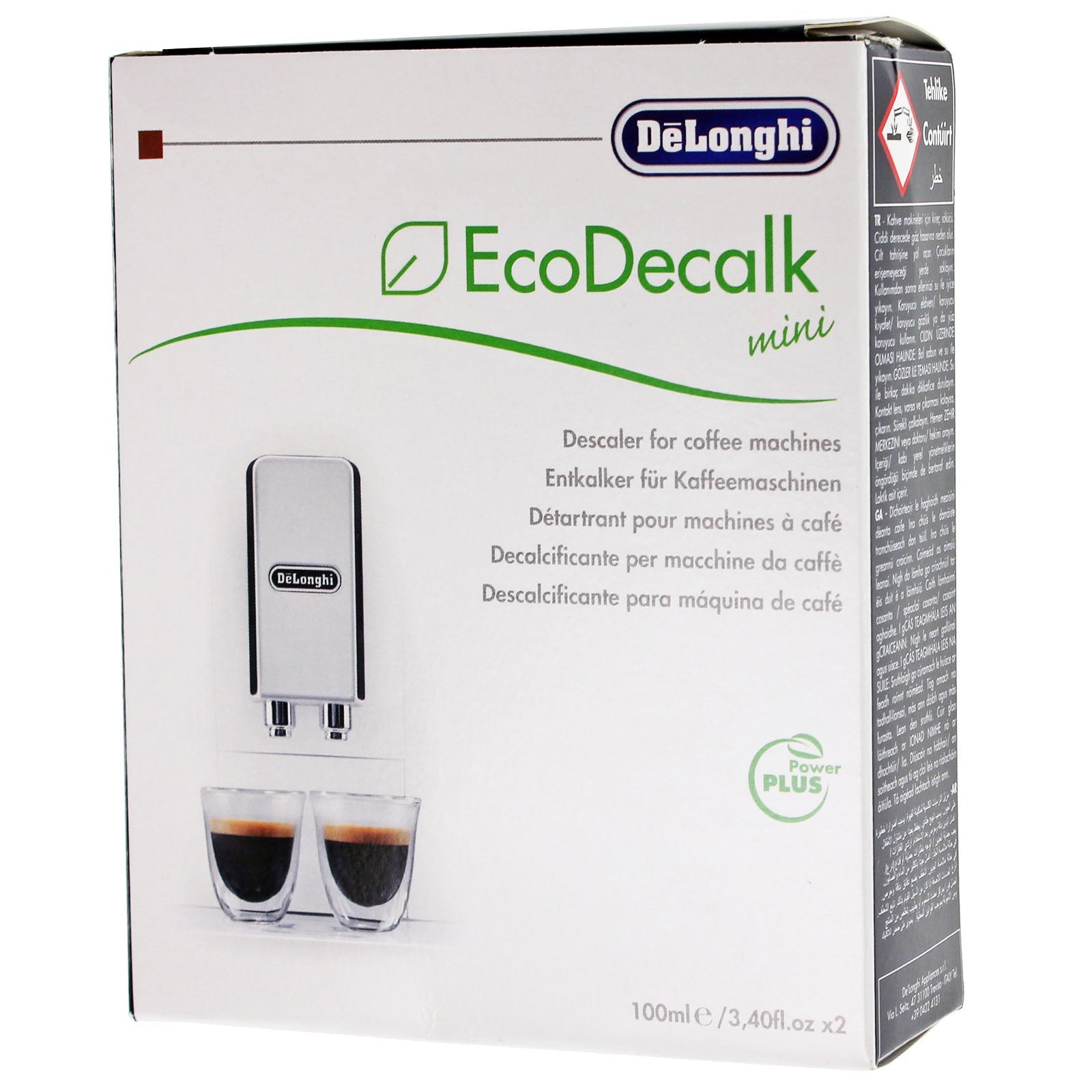 2 x DELONGHI NOKALK Coffee Maker Natural DESCALER 2 x 100ml