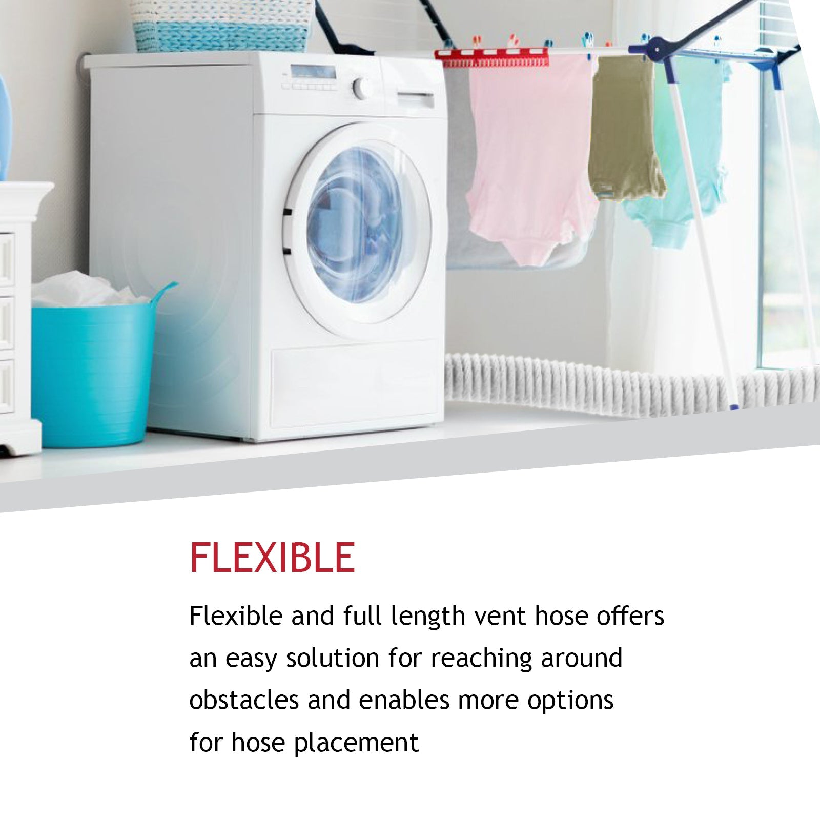 Extra Long Vent Hose & Screw Clips Kit for John Lewis Tumble Dryer (6 Metre, 100mm Diameter)