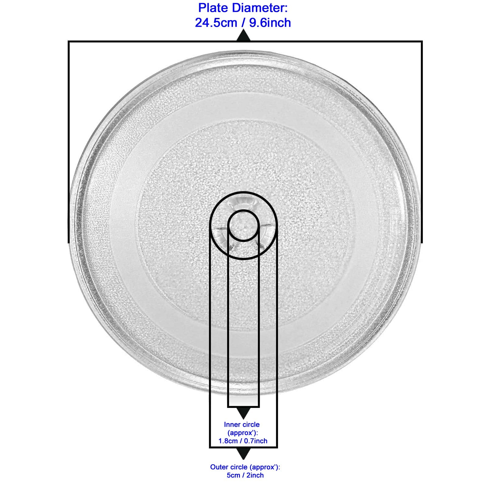 UNIVERSAL Glass Turntable Plate for Microwave Ovens (245mm)