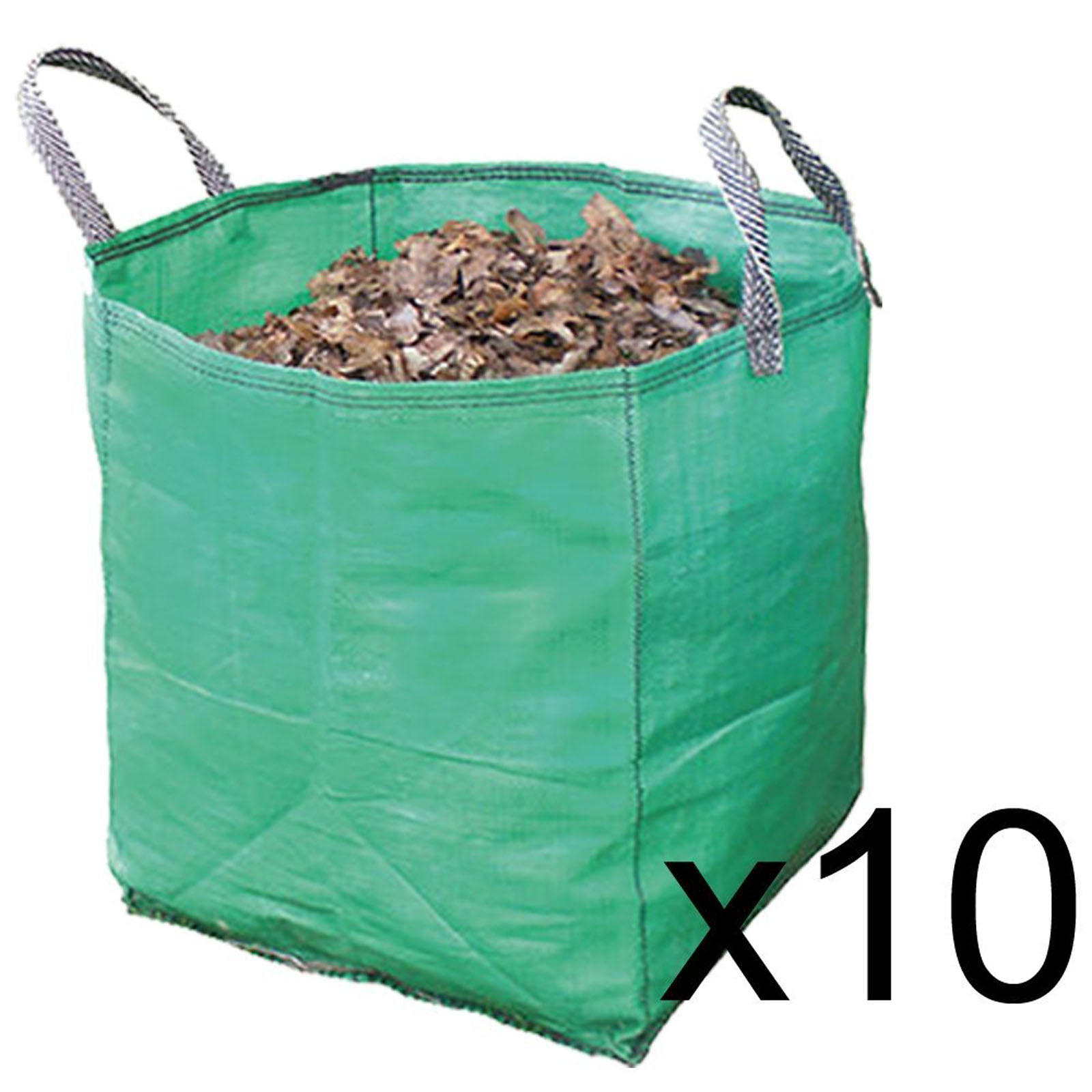 Large Garden Waste Recycling Tip Bags Heavy Duty Non Tear Woven Plastic Sack x 10