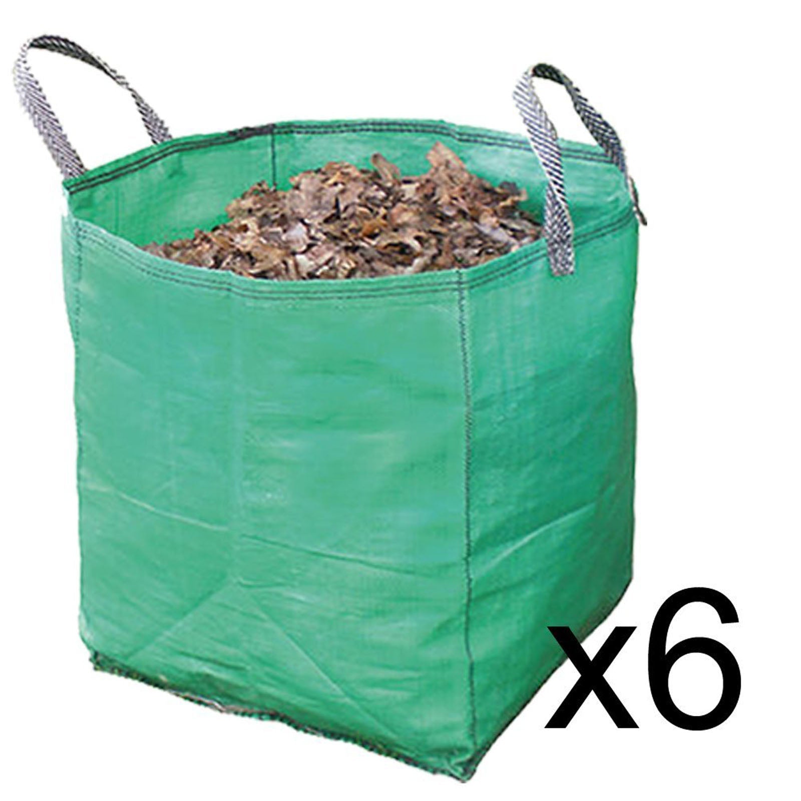 Large Garden Waste Recycling Tip Bags Heavy Duty Non Tear Woven Plastic Sack x 6