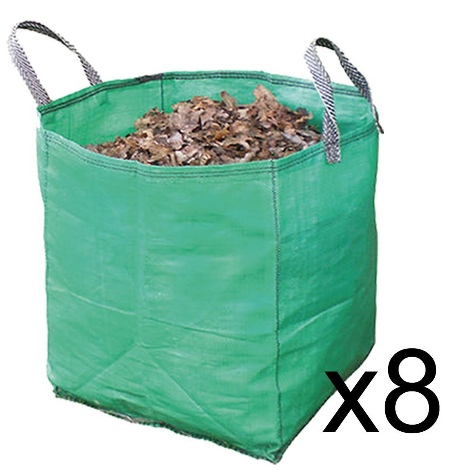 Large Garden Waste Recycling Tip Bags Heavy Duty Non Tear Woven Plastic Sack x 8