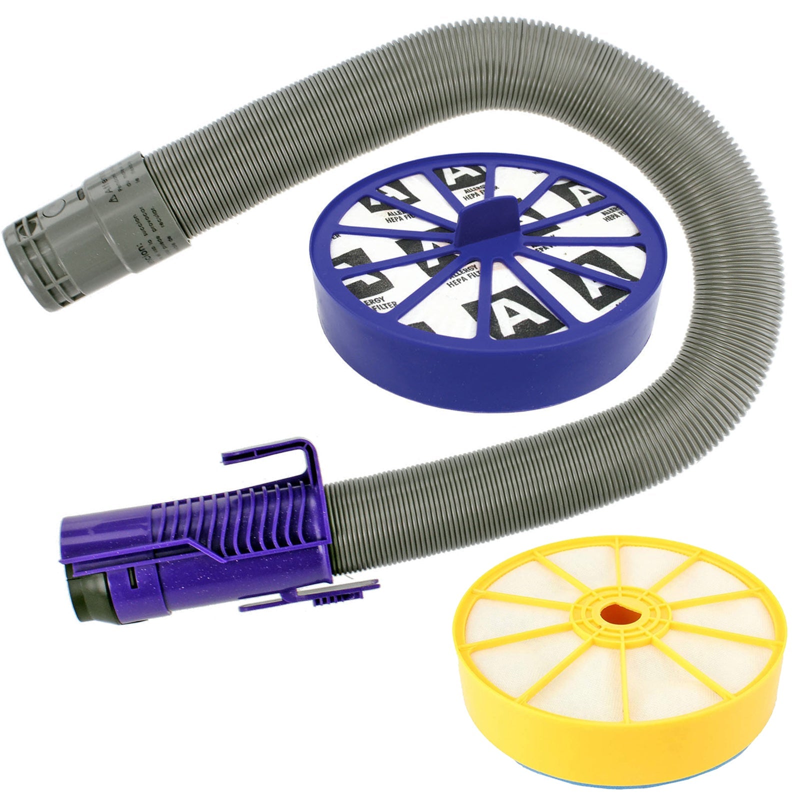 Purple Stretch Hoover Hose & Pre / Post Filter Kit for DYSON DC07 Vacuum Cleaner