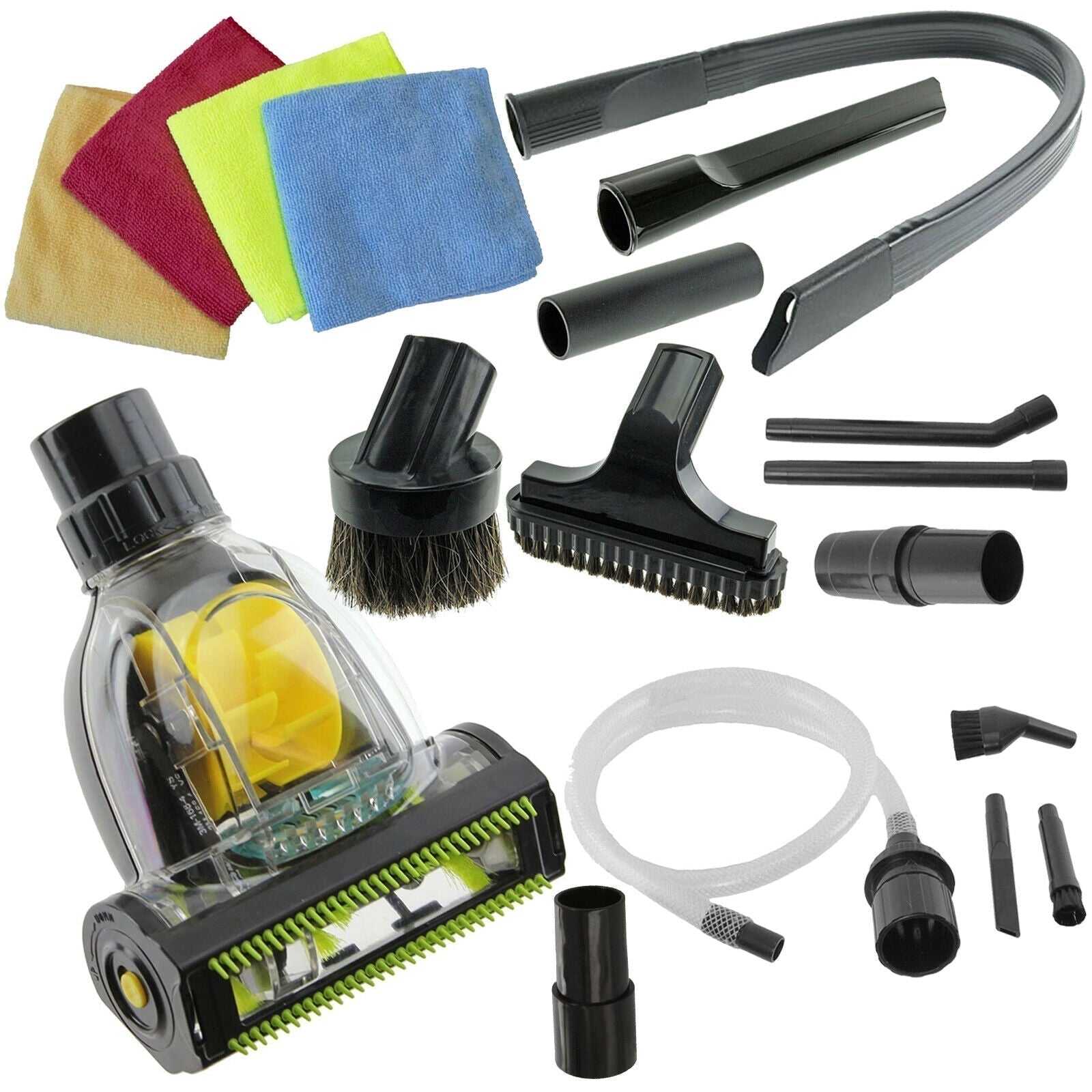 Car Detailing Complete Valet Kit with Micro Tools & Cloths for Vacuum Cleaner UNIVERSAL (32mm/35mm)