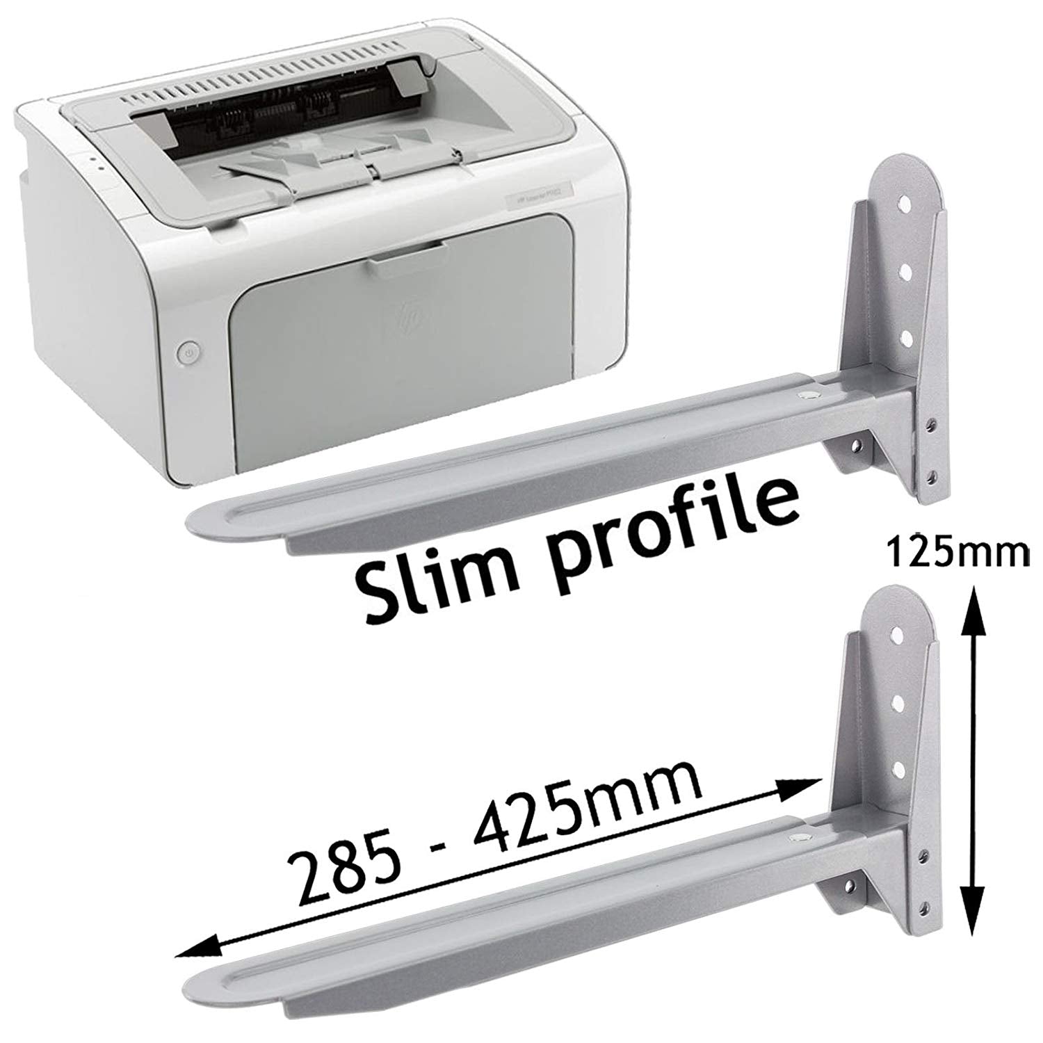 Universal Silver Printer Scanner Wall Mount Brackets x 2