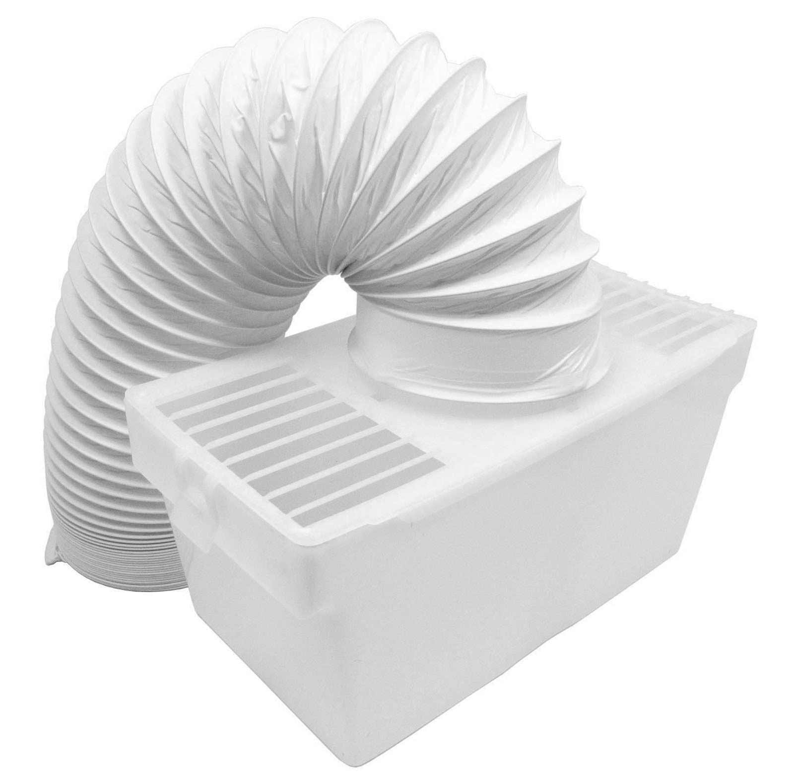 Universal Vented Tumble Dryer (4" / 100mm Diameter) Condenser Vent Box & Hose Kit with Screw Clip