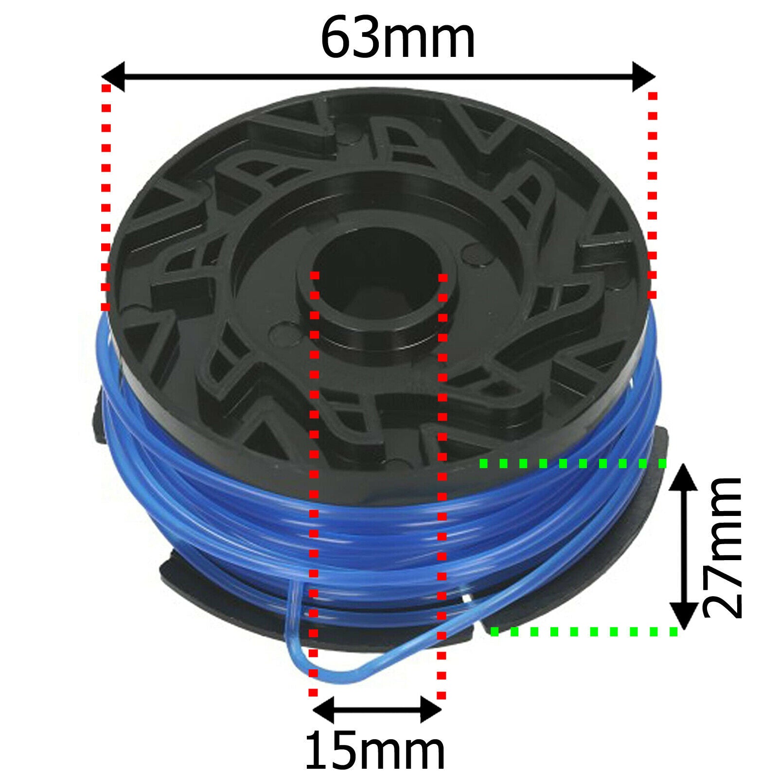 Spool Line and Cover for Black and Decker GL301 GL340 GL430 GL550 GL570 Strimmer Trimmer (Pack of 2, 10m x 1.5mm)