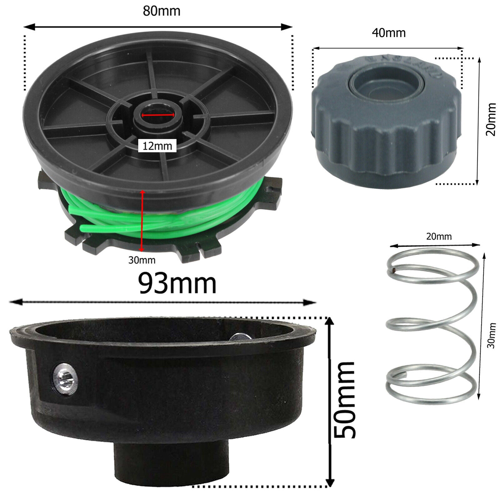 Strimmer Line Spool Head for B&Q TRY25PGTA Trimmer