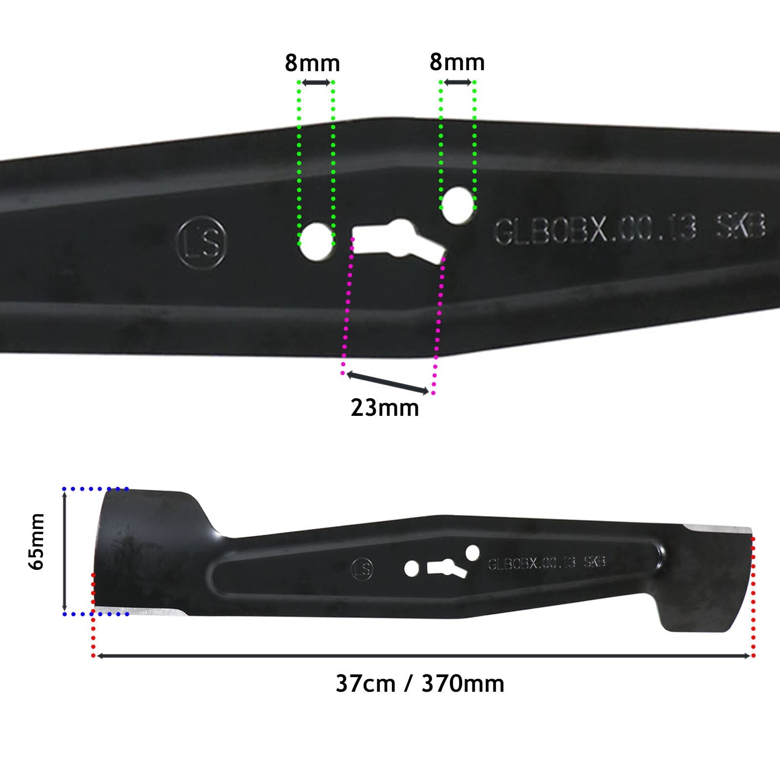 Blade for MCGREGOR MER1737 MER1637 Powerbase MEB1637E Lawnmower Mower 37cm x 2