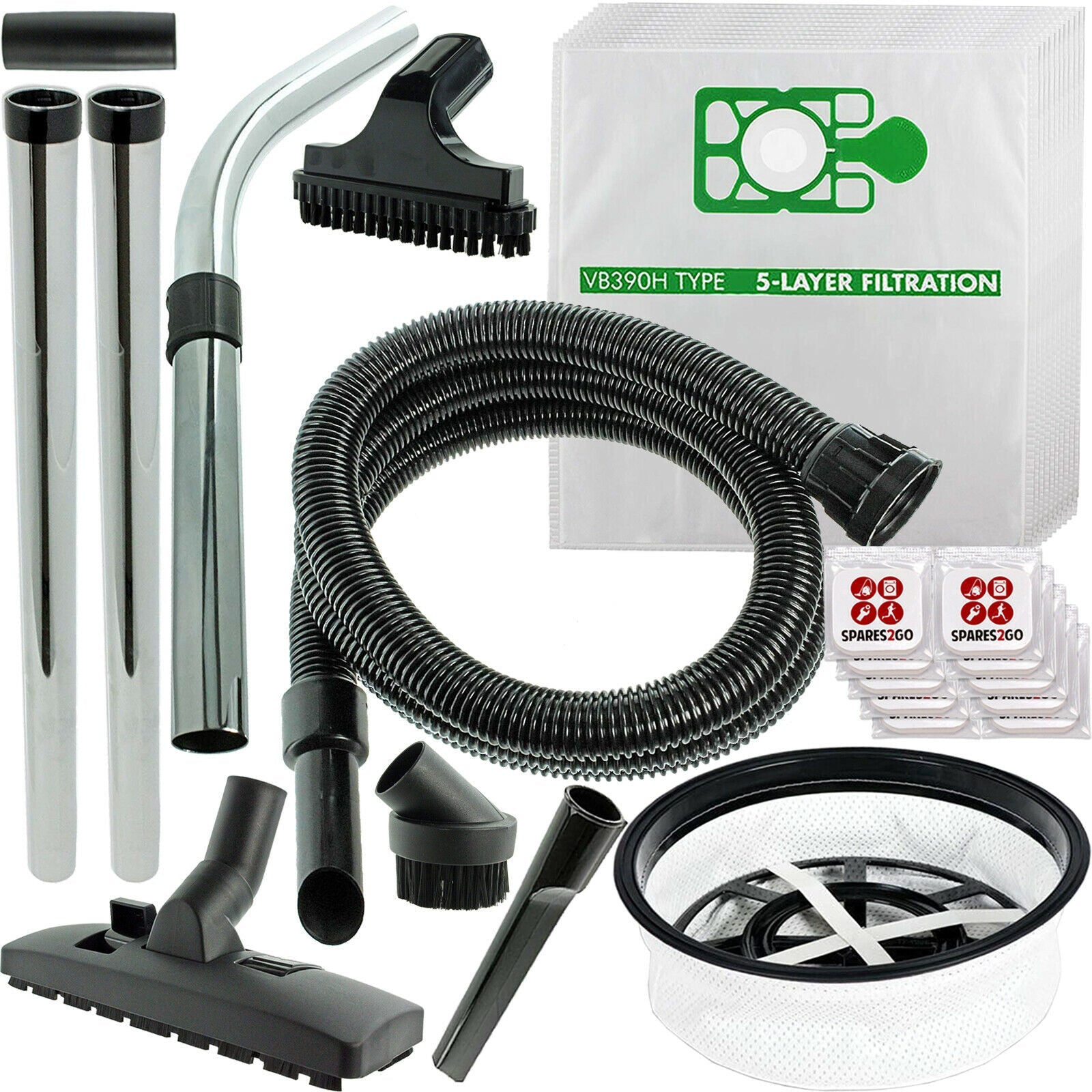 SPARES2GO Spare Parts Tool Kit 2.5m Filter 10 Bags for Numatic Henry Hetty James Vacuum Cleaner + Fresheners