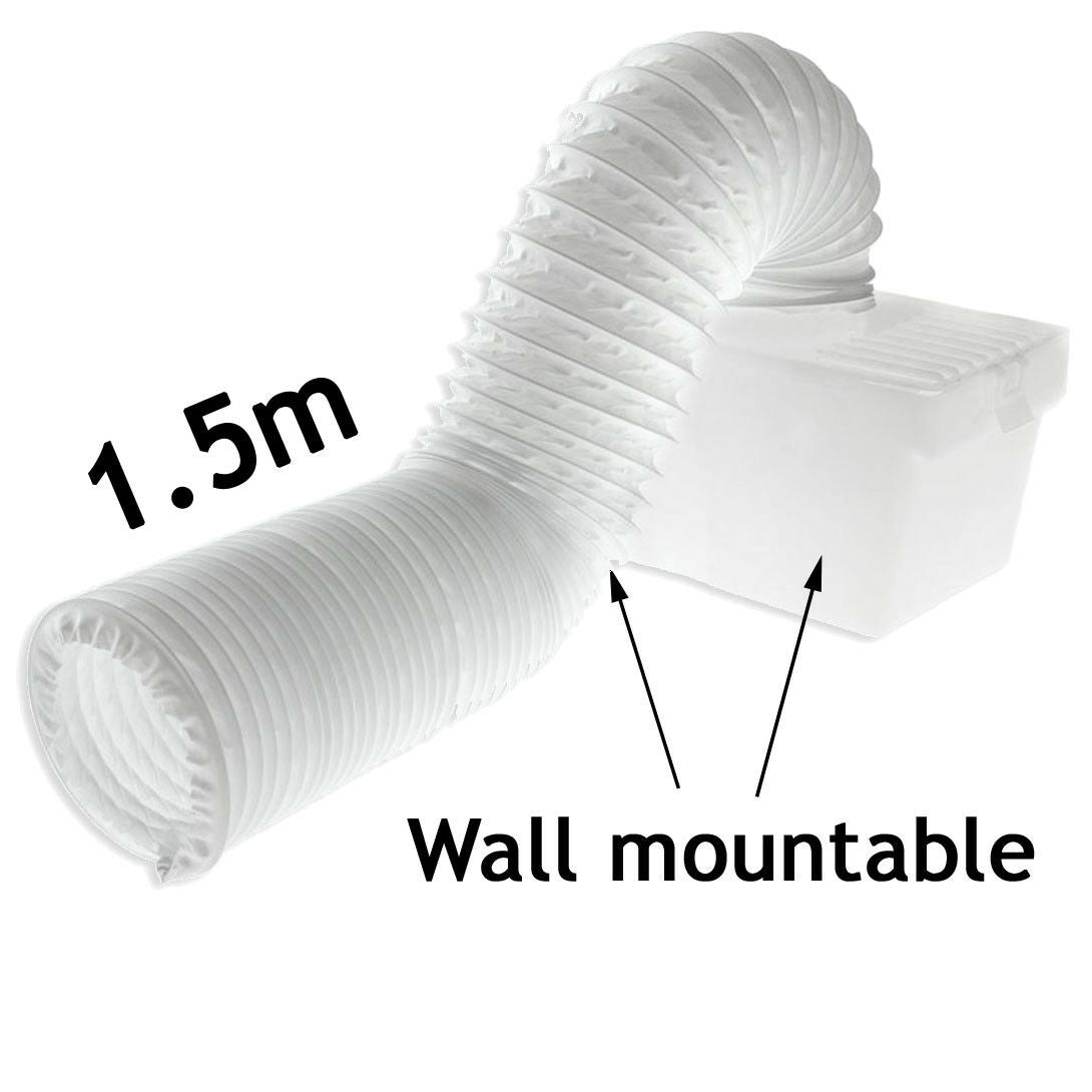 Condenser Vent Box & Hose Kit With Screw Clip for White Knight Vented Tumble Dryer (4" / 100mm Diameter)